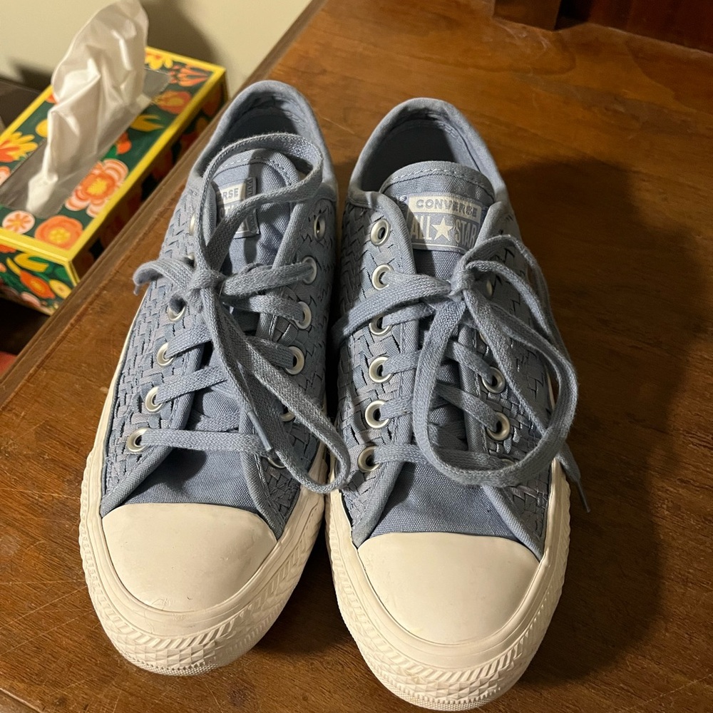 Converse Pale Blue woven Canvas Shoes